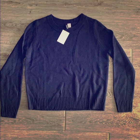 H&M Sweaters - NWT H&M DIVIDED navy blue knit S crew neck sweater